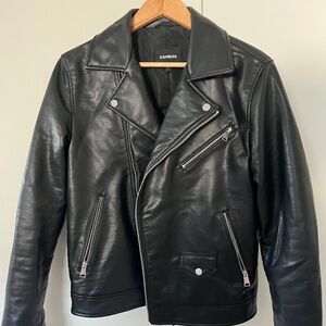 Express Men Faux Leather Motorcycle Jacket